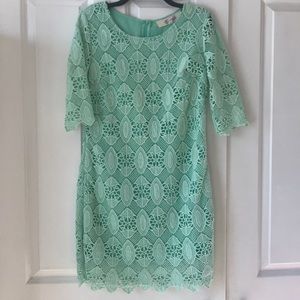 Mint Green Lace Sleeved Dress